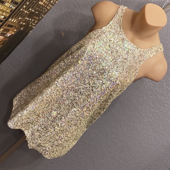 ALLSAINTS - NWT - ‘Velutina’ vest: weighted iridescent sequined, zip, lined - 14 - Picture 16 of 16